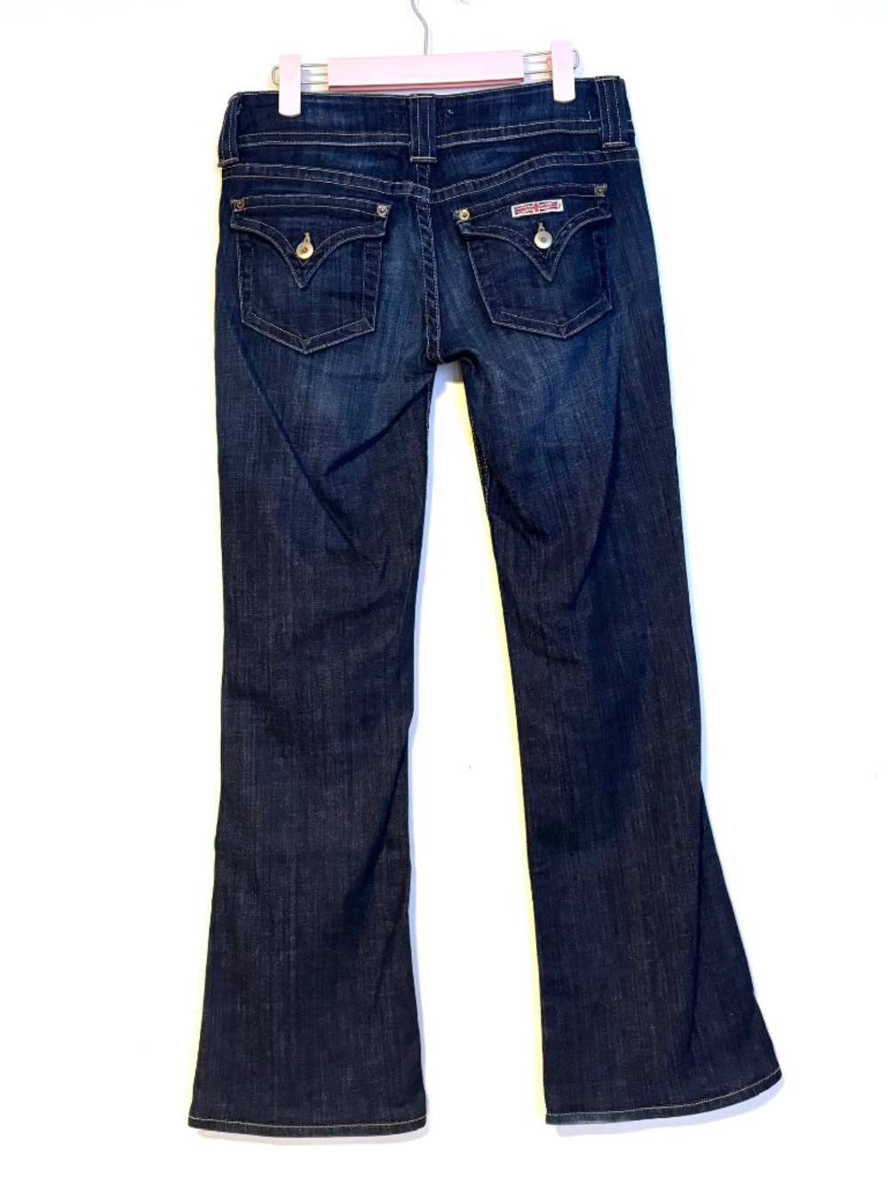 Y2K Hudson Low Rise Skinny Flare Bootcut Dark Wash Denim Jeans Womens US Size 27